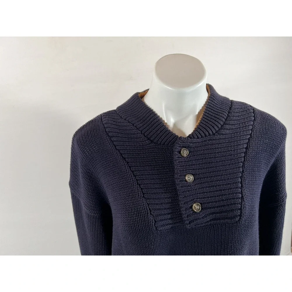 Banana Republic Men's XL Cotton 1/4 Button‎ Henley Pullover Sweater